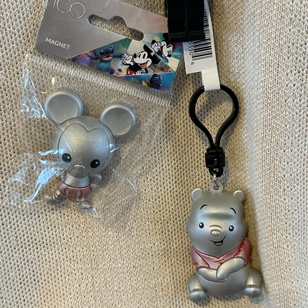 Disney 100 Bundle: Pooh Keychain & Mickey Magnet